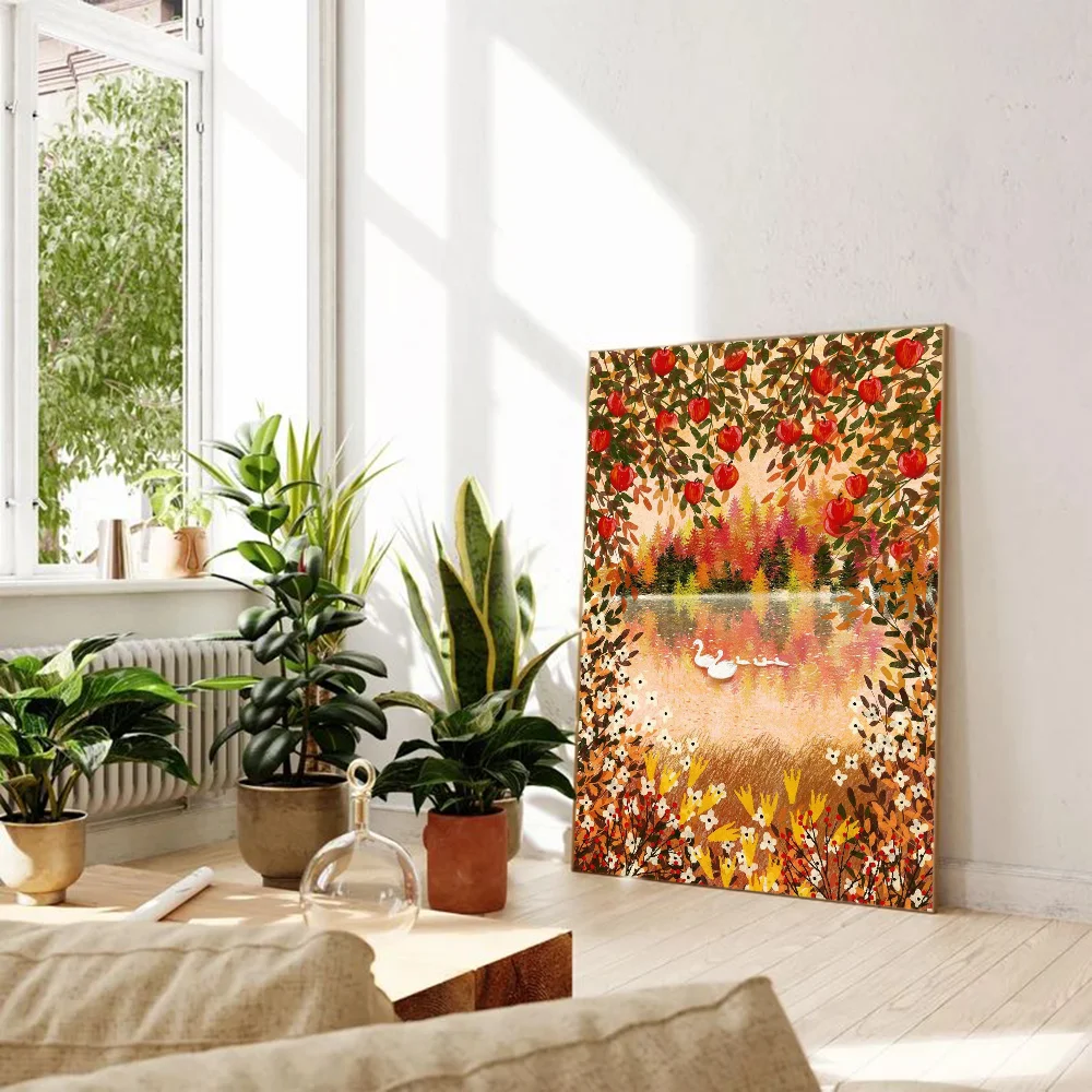 Scenery sticky wall poster self adhesive landscape art print