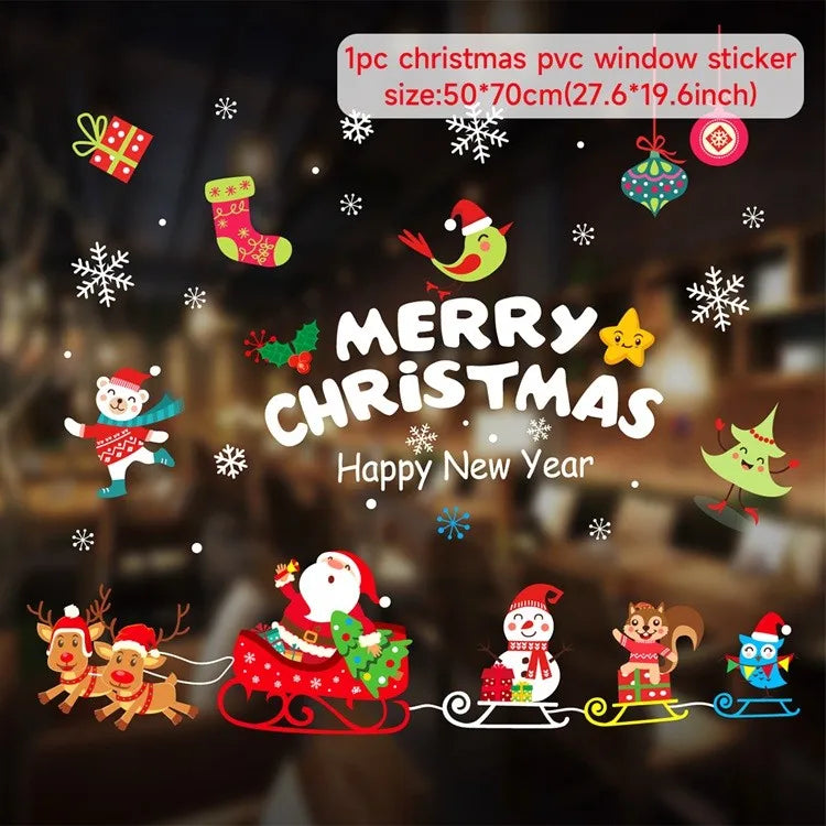 Christmas Window Stickers – Festive Santa, Snowman & Reindeer Designs (Multiple Styles)