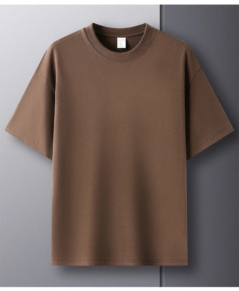 Brown t-shirt on a gray background