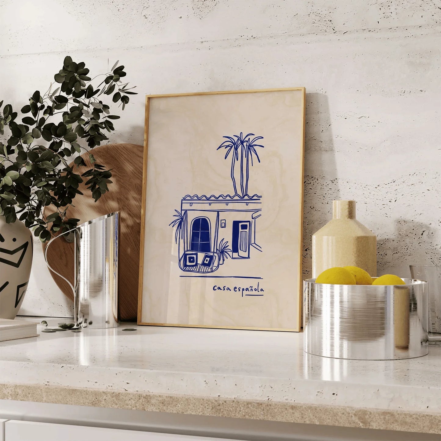 Casa Española Canvas Print – Spanish House Minimalist Wall Art