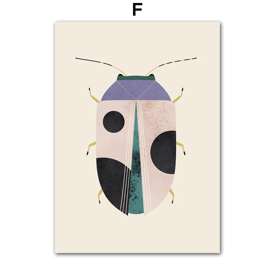 Illustration of a stylized beetle on a beige background