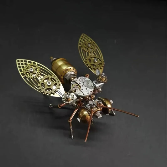 Steampunk metal insect DIY model kit mechanical bee and dragonfly puzzle