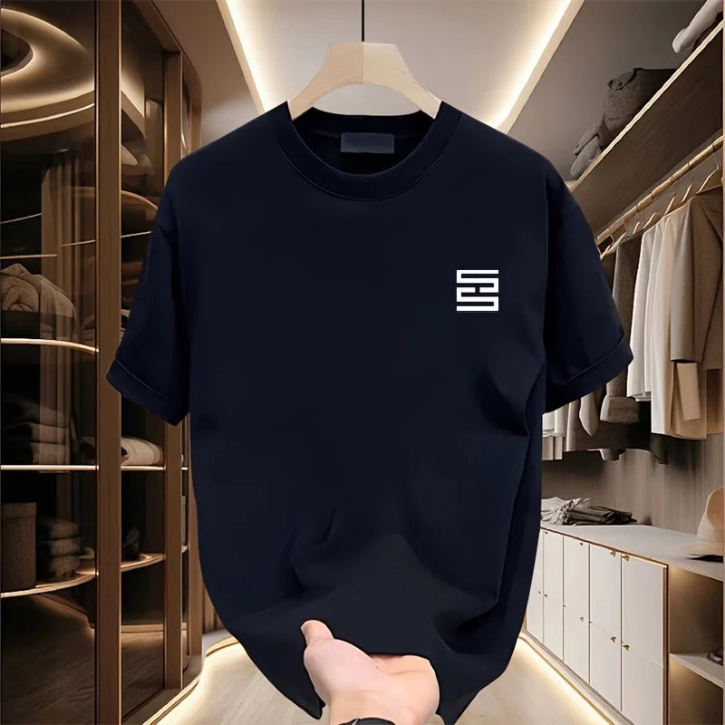 Men’s Heavyweight Cotton T-Shirt – Oversized Fit, Soft Breathable Short Sleeve Casual Top