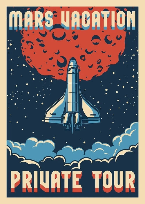 Vintage Space Wall Art – Retro Astronaut & Rocket Illustration Canvas Prints