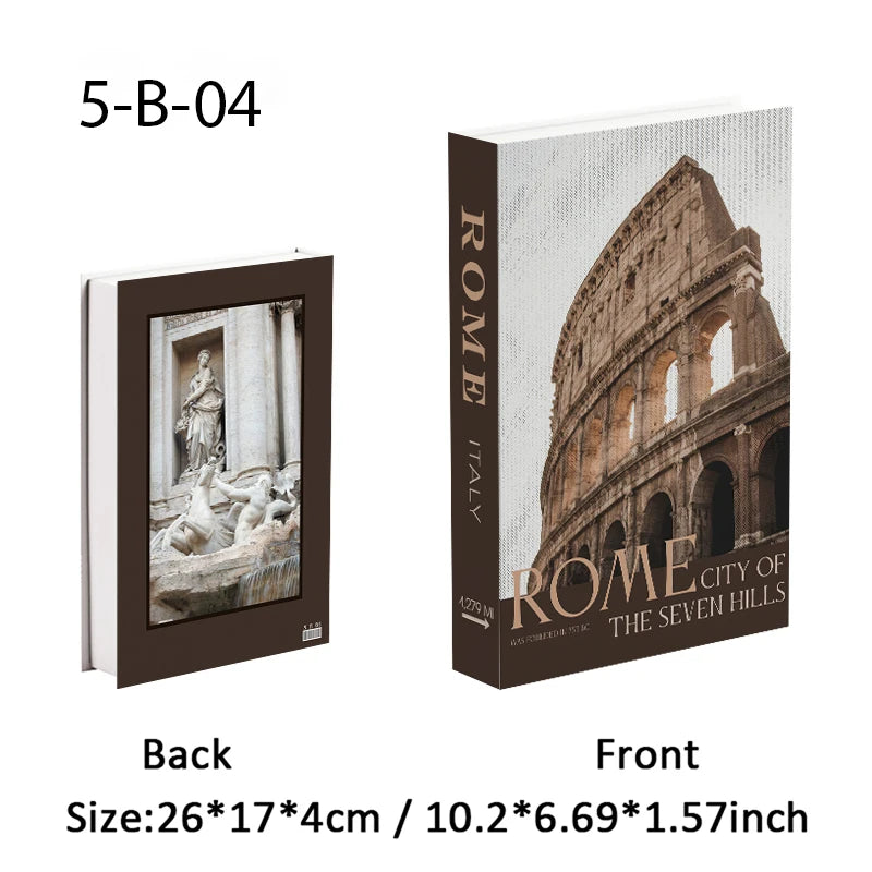 Storage Book with Colosseum and statue images on front and back, labeled '5-B-04'.