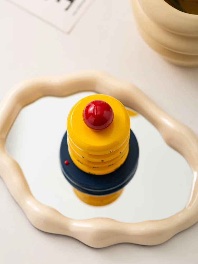 Modern rotating desk calendar with minimalist Scandinavian styling close up view