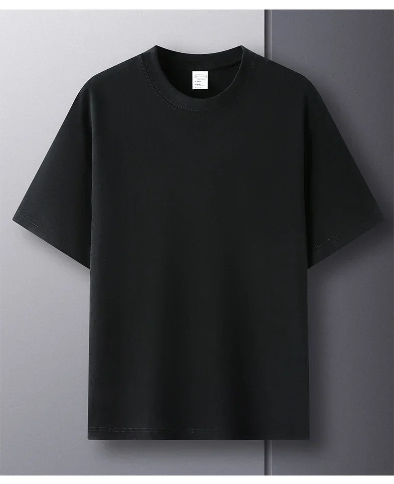 Black t-shirt on a gray background