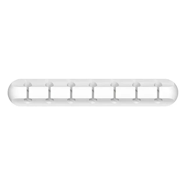 White plastic hanger rack on a white background