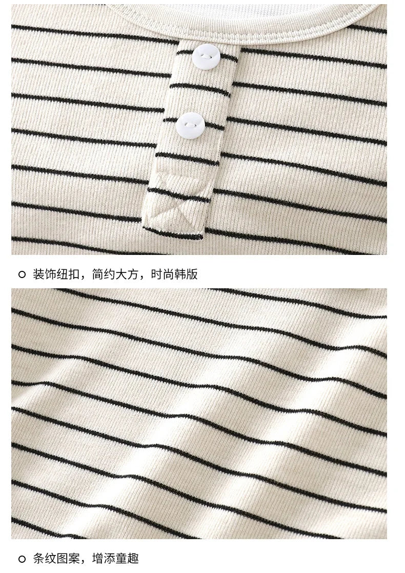 Close-up of a striped shirt with buttons on a white background