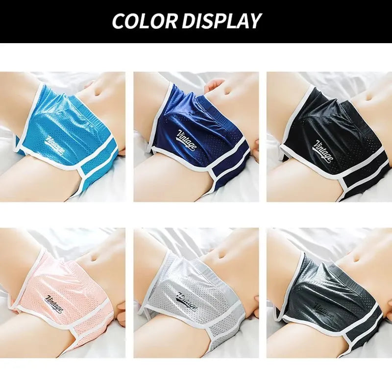Color display of men's underwear in various colors on a plain background