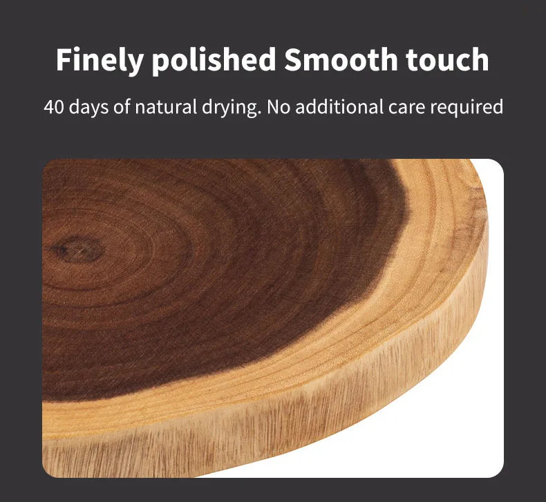 Finely polished wooden surface with natural drying text