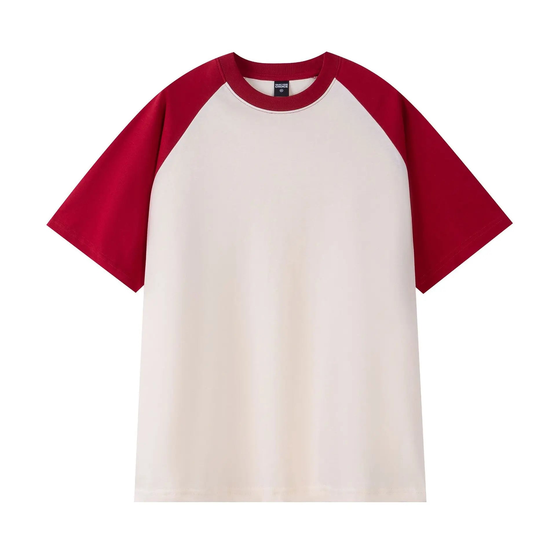 Red and white baseball shirt on a white background