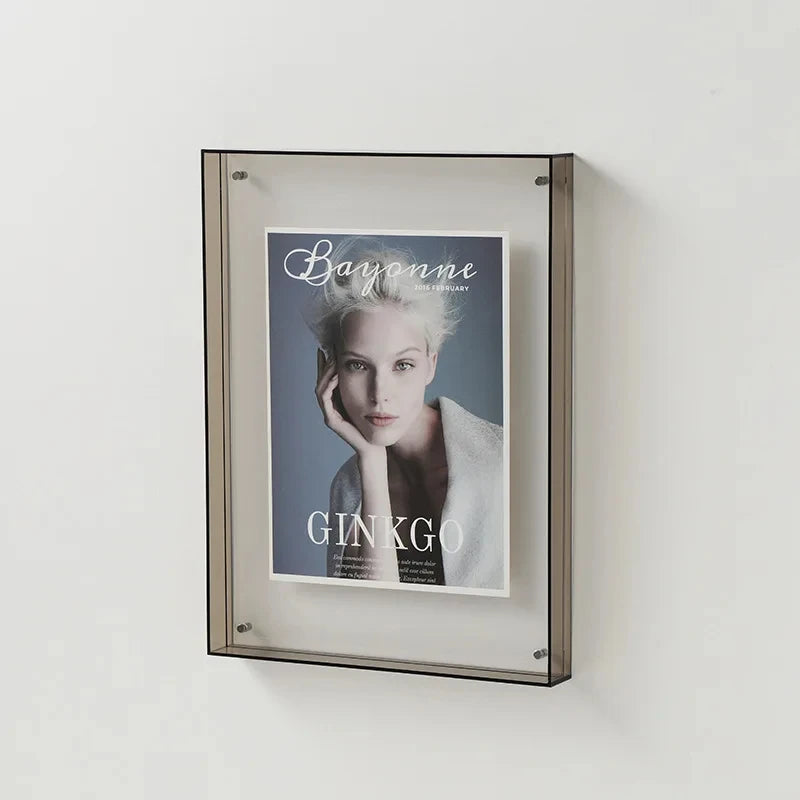 Smoke Grey Photo Frame with a photo of a woman on a magazine cover