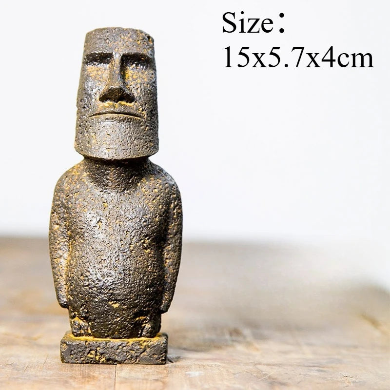Large Moai-inspired resin ornament with dimensions
