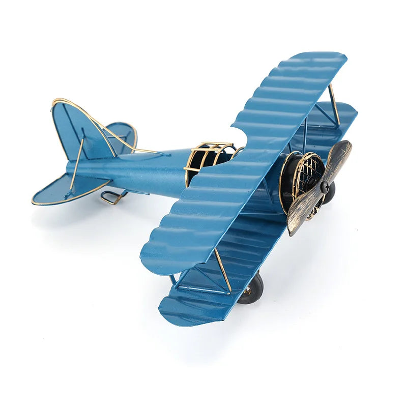 Vintage Metal Airplane Ornament – Retro Aircraft Model Decor