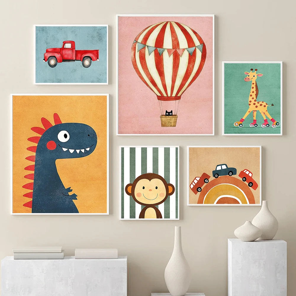 Colourful children’s wall art posters – Nordic baby room decor DArtano