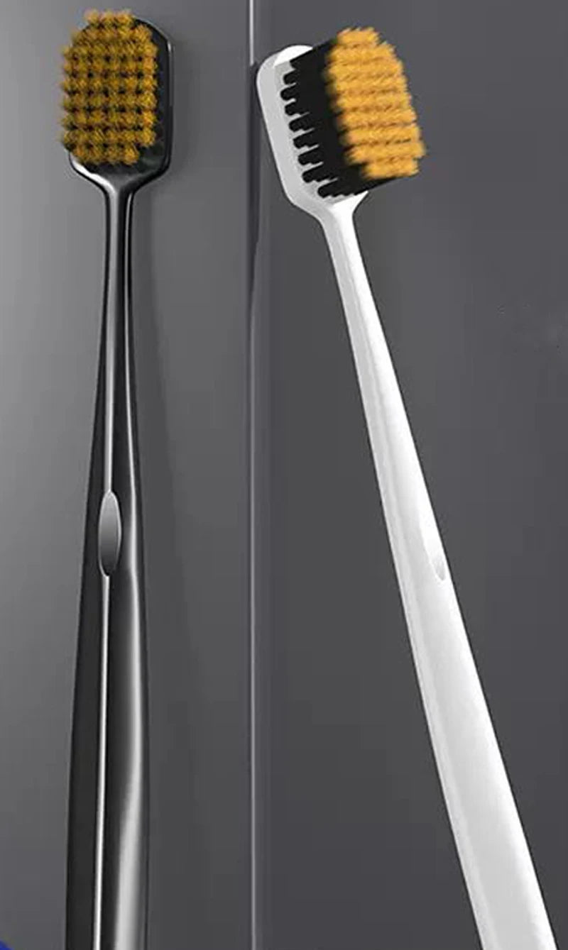 Volcanic charcoal soft toothbrush with ultra-fine bristles for eco friendly oral care