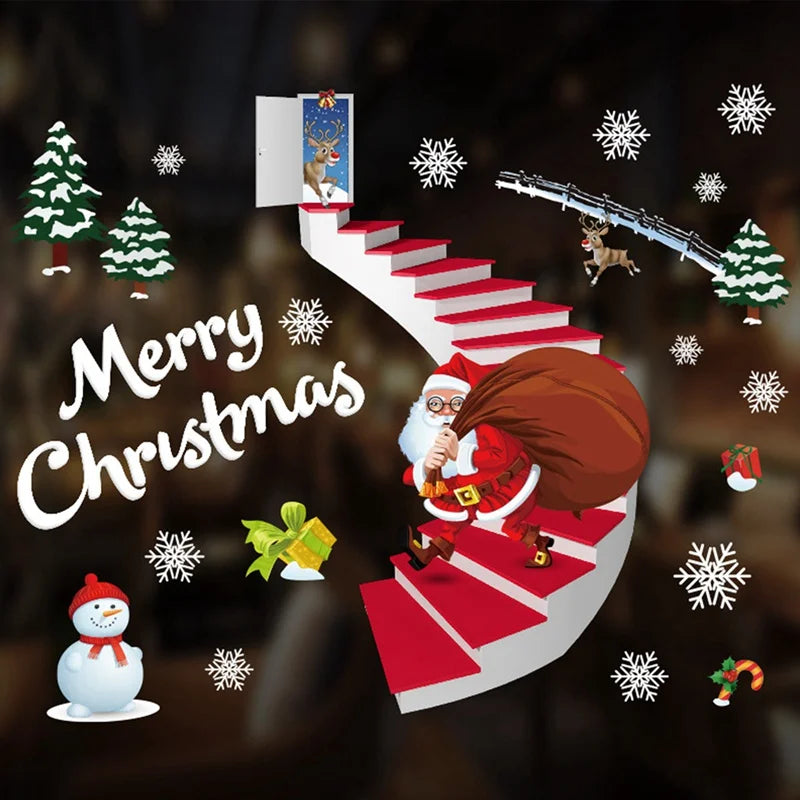 Christmas Window Stickers – Festive Santa, Snowman & Reindeer Designs (Multiple Styles)