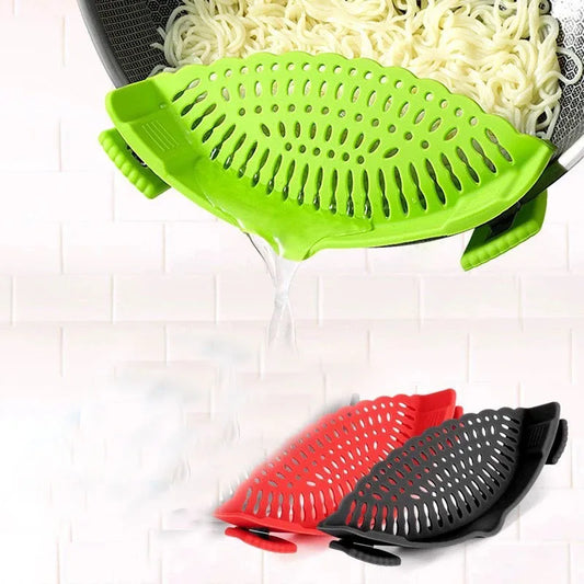 Silicone Clip-On Pot Strainer – Flexible Kitchen Colander Filter