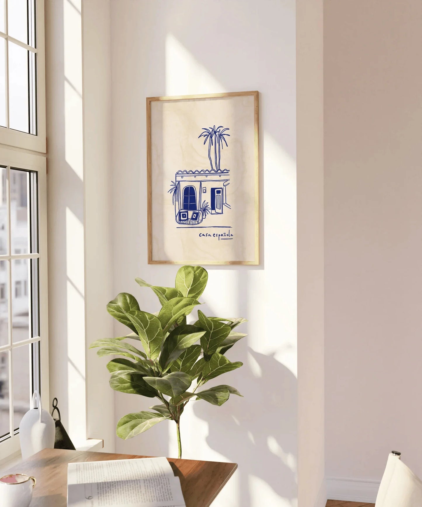 Casa Española Canvas Print – Spanish House Minimalist Wall Art
