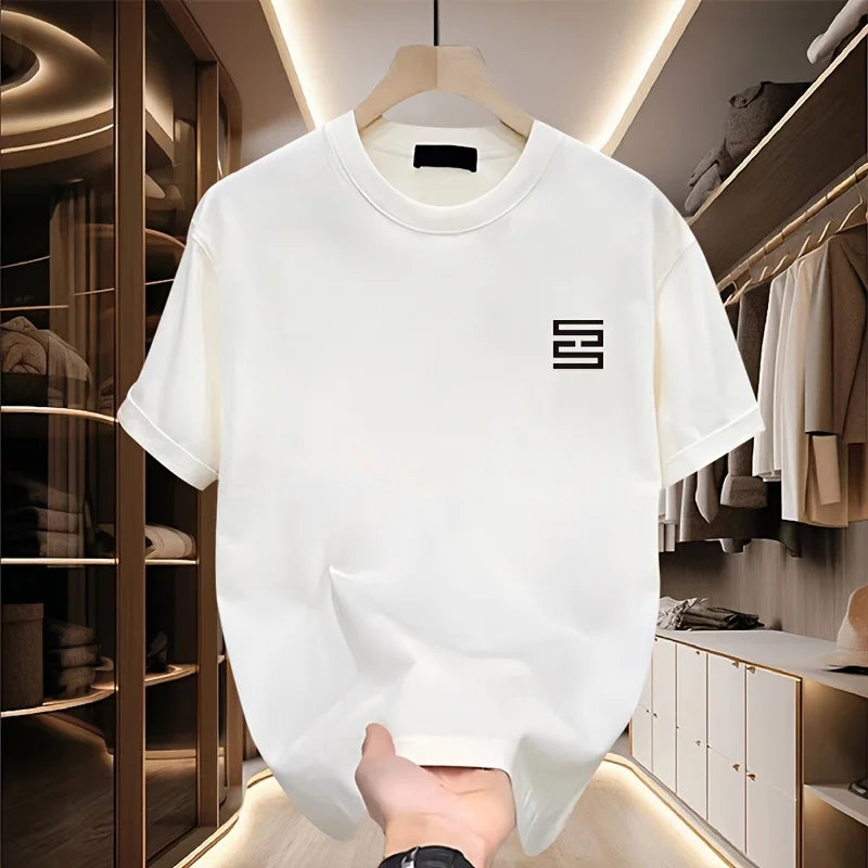 Men’s Heavyweight Cotton T-Shirt – Oversized Fit, Soft Breathable Short Sleeve Casual Top