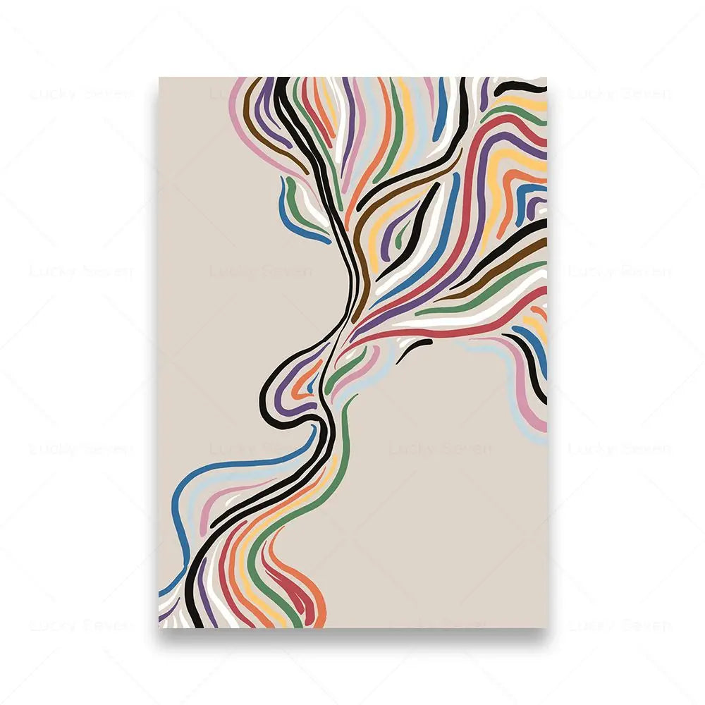 Colorful abstract design on a beige background