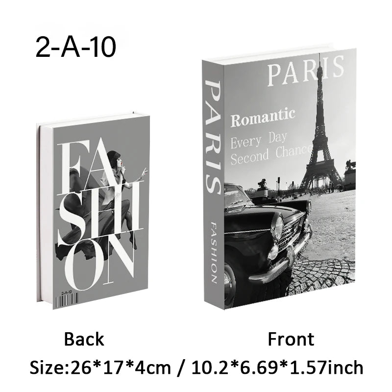Storage Book with Paris-themed cover and fashion design on the back, size 26*17*4cm.