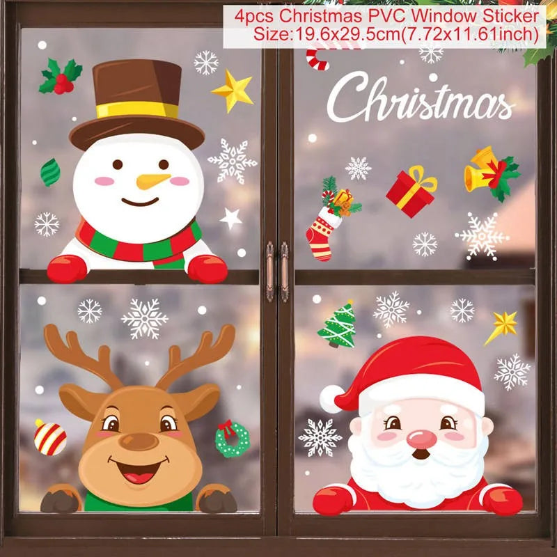 Christmas Window Stickers – Festive Santa, Snowman & Reindeer Designs (Multiple Styles)