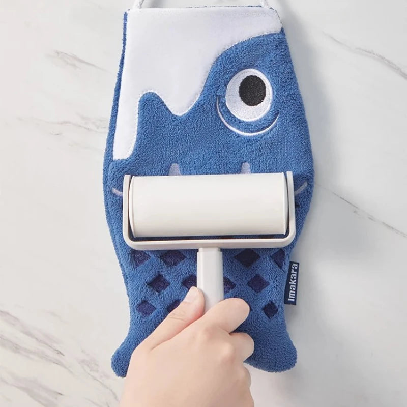 Picture of a blue koi fish shaped hand towel