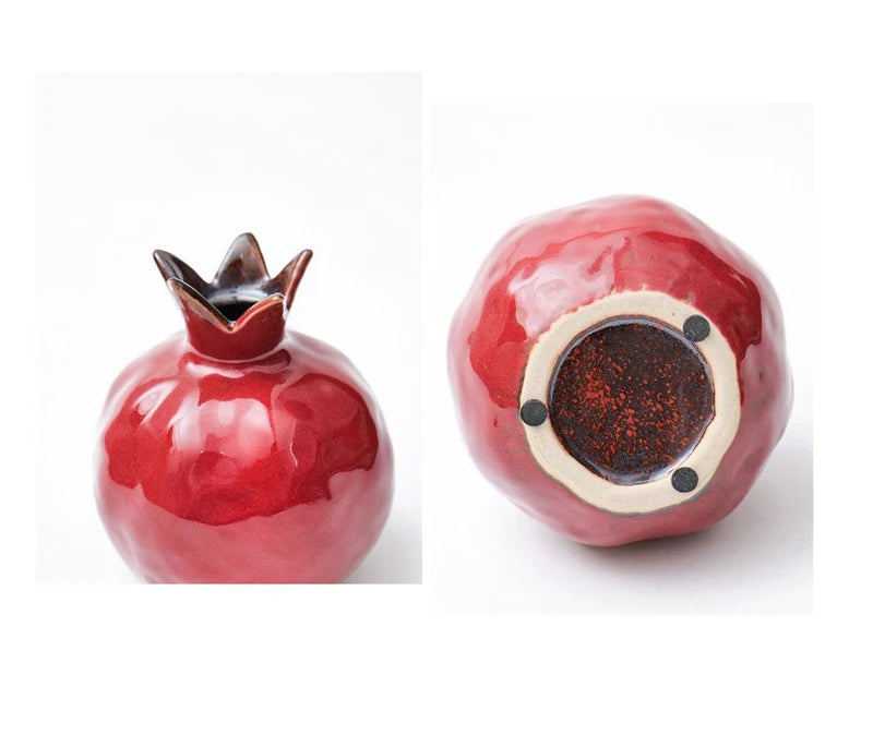 Two red ceramic items with decorative designs on a white background.