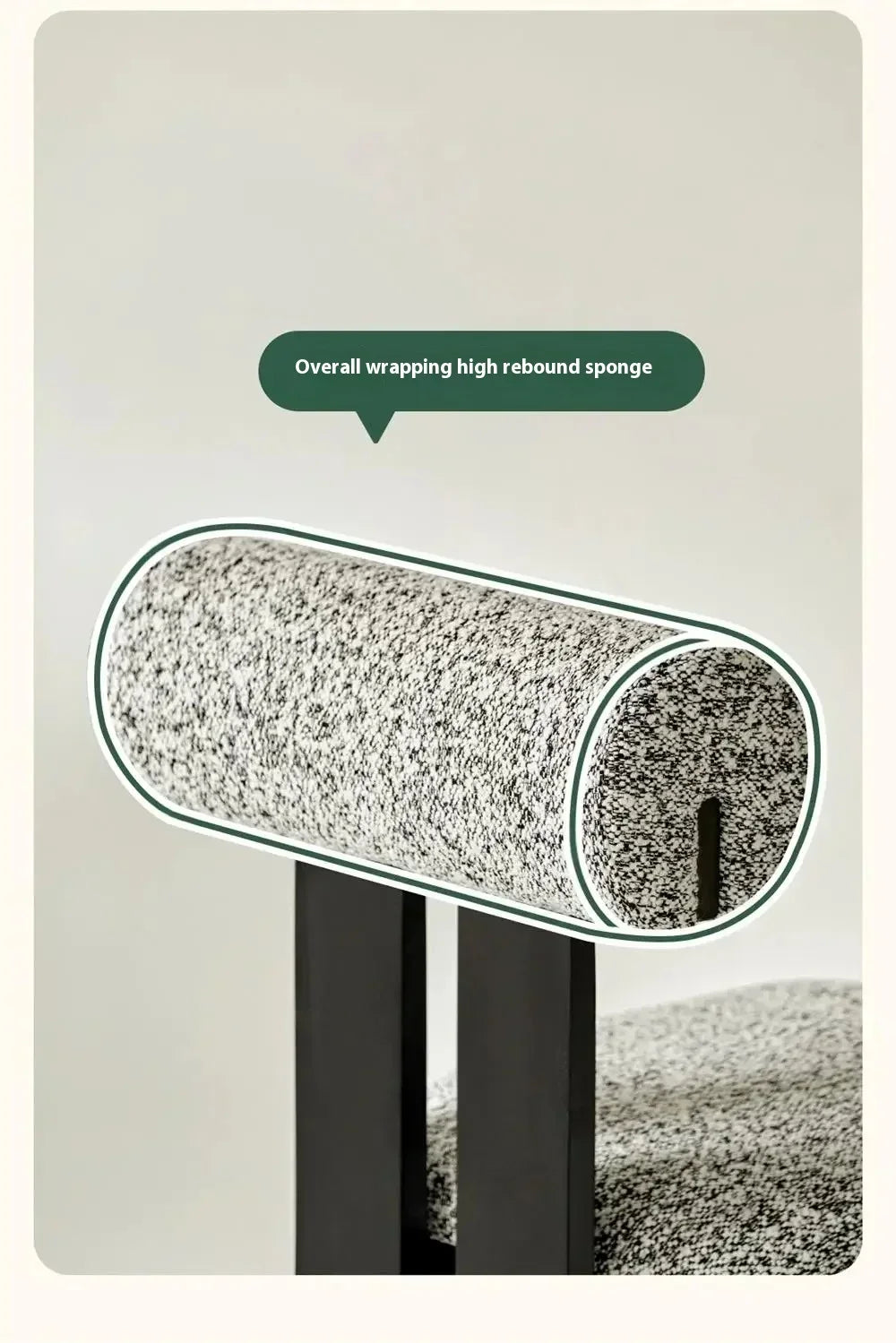 High rebound sponge with a close-up of its texture on a white background