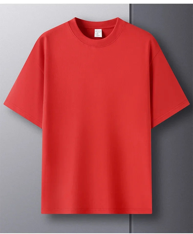Red t-shirt on a gray background