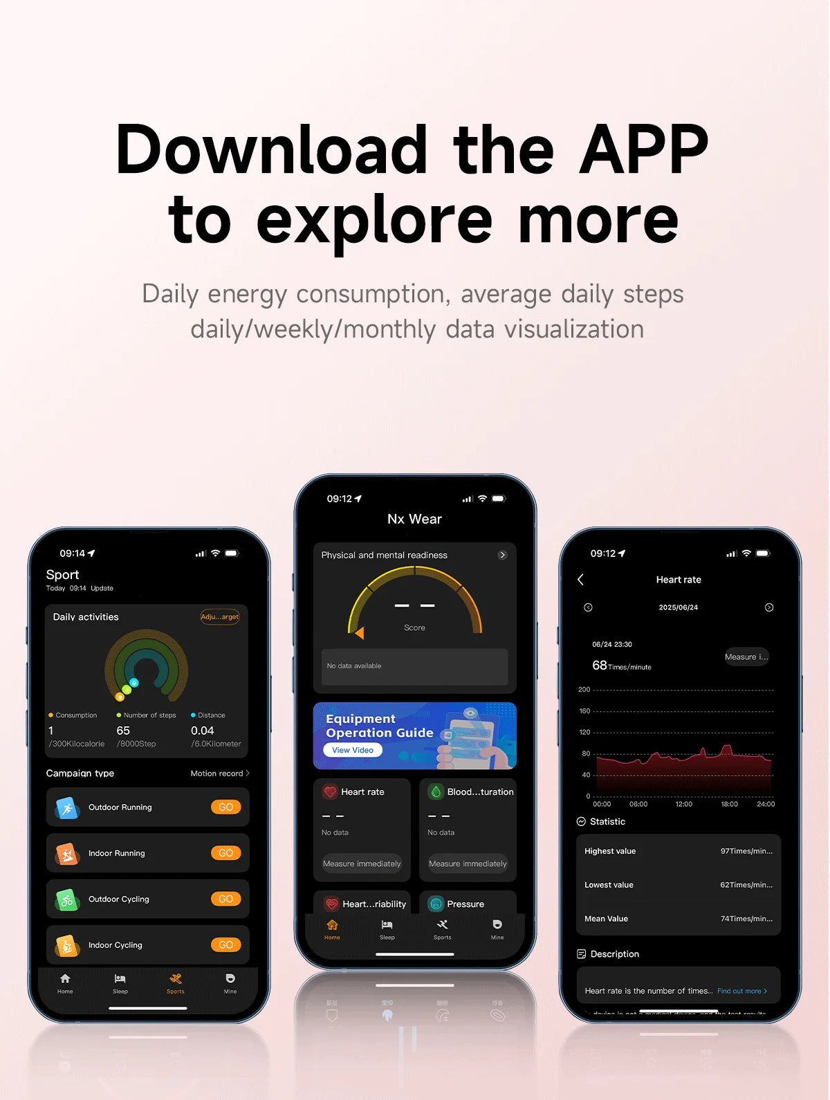 Smart fitness bracelet in gold and white, showing slim touchscreen and silicone/mesh straps.