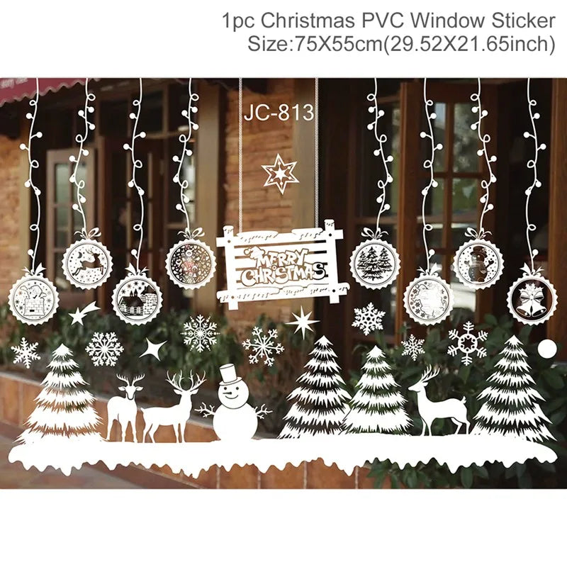 Christmas Window Stickers – Festive Santa, Snowman & Reindeer Designs (Multiple Styles)
