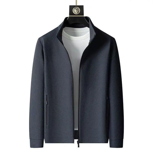 Dark blue textured jacket on a white background