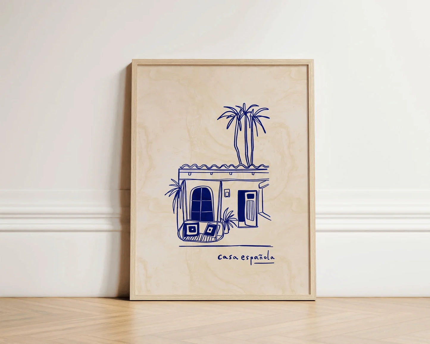 Casa Española Canvas Print – Spanish House Minimalist Wall Art