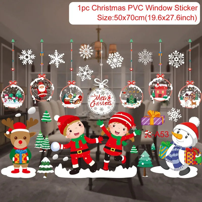 Christmas Window Stickers – Festive Santa, Snowman & Reindeer Designs (Multiple Styles)