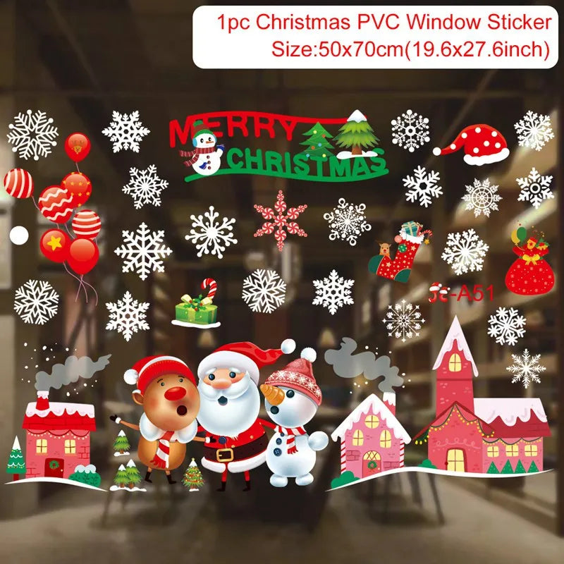 Christmas Window Stickers – Festive Santa, Snowman & Reindeer Designs (Multiple Styles)