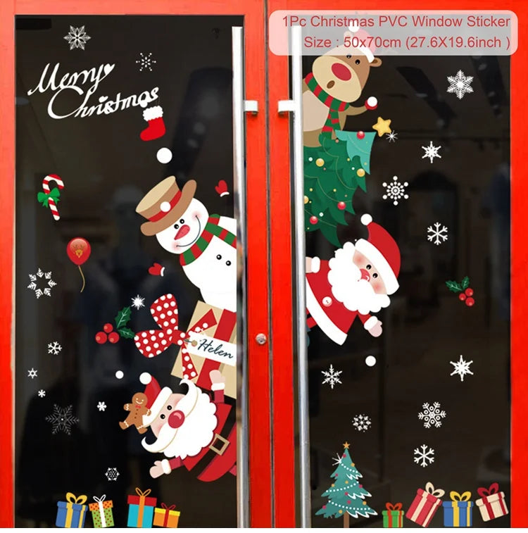 Christmas Window Stickers – Festive Santa, Snowman & Reindeer Designs (Multiple Styles)