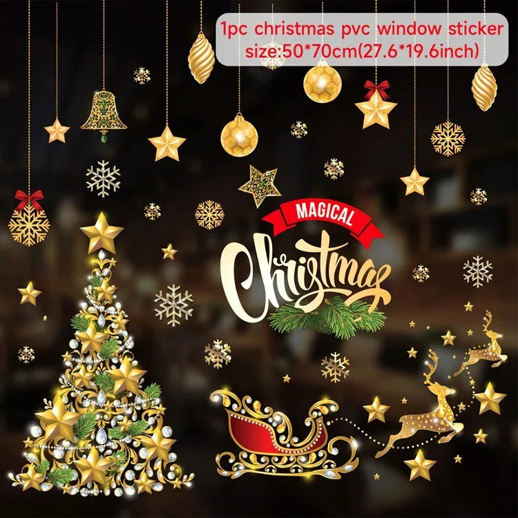 Christmas Window Stickers – Festive Santa, Snowman & Reindeer Designs (Multiple Styles)