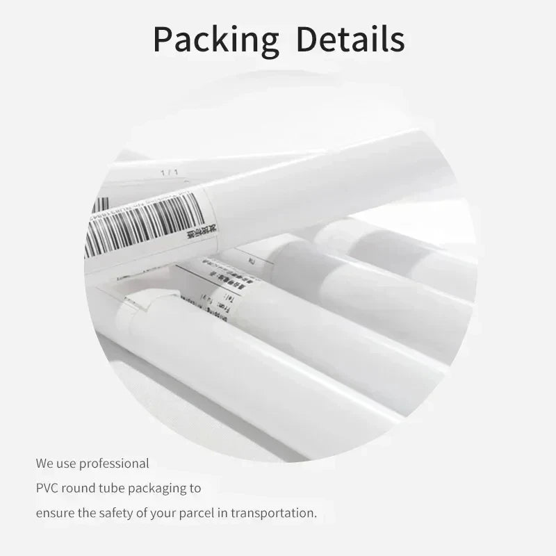 PVC round tube packaging with a barcode label on a white background