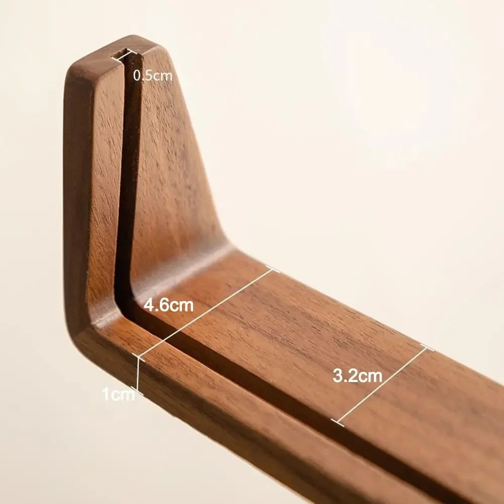 Wooden Photo Frame with measurements on a beige background