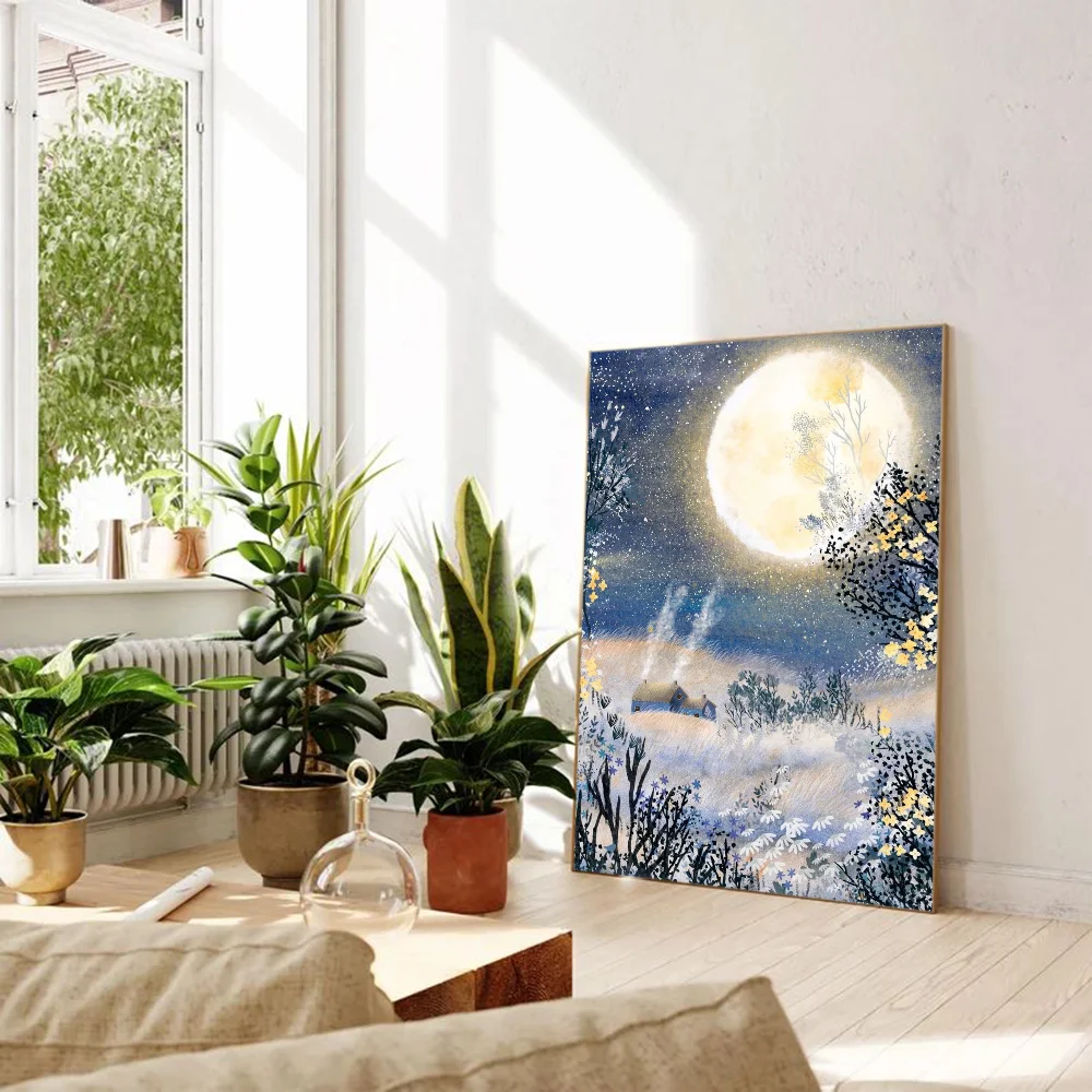 Scenery sticky wall poster self adhesive landscape art print