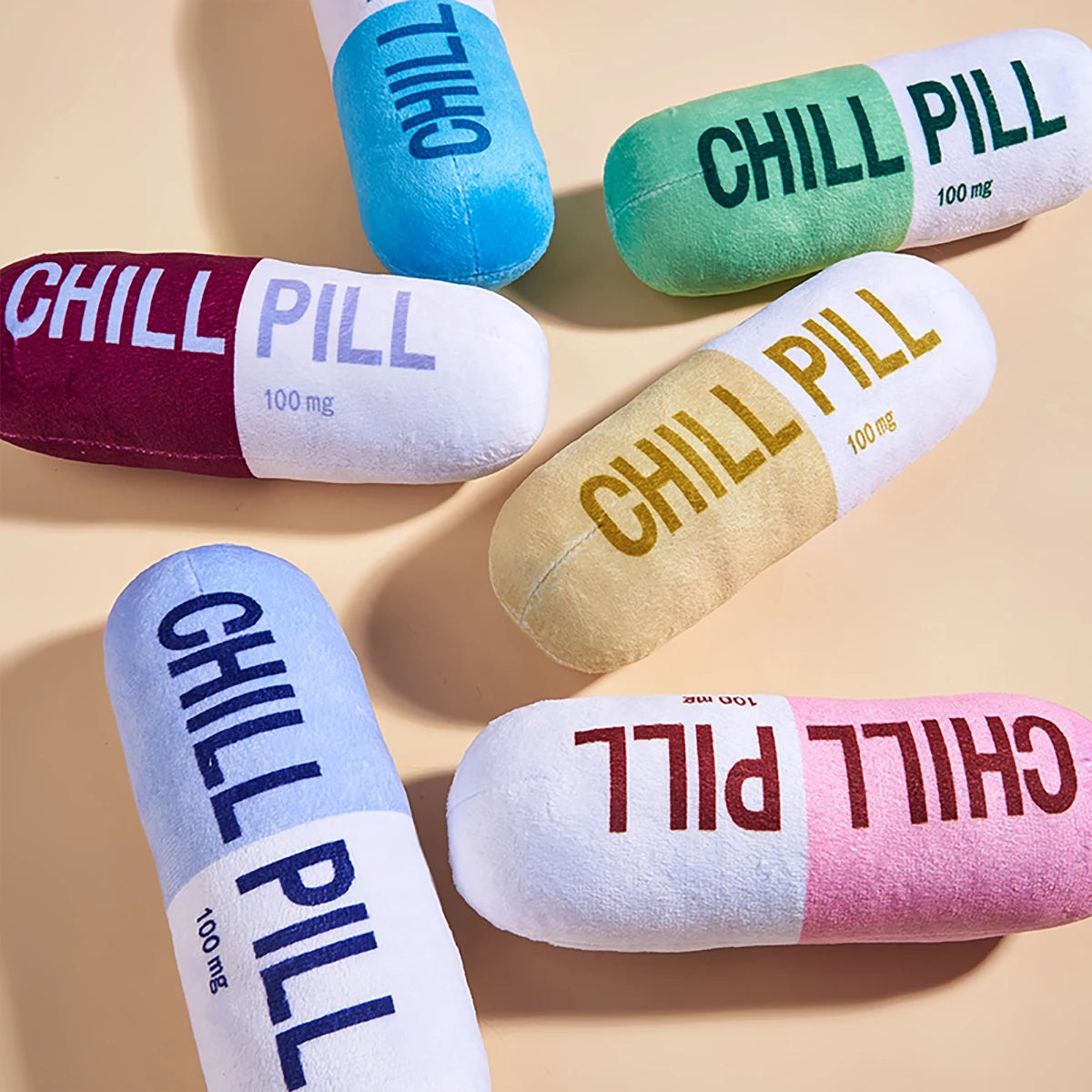 Colorful 'Chill Pill Dog Toy