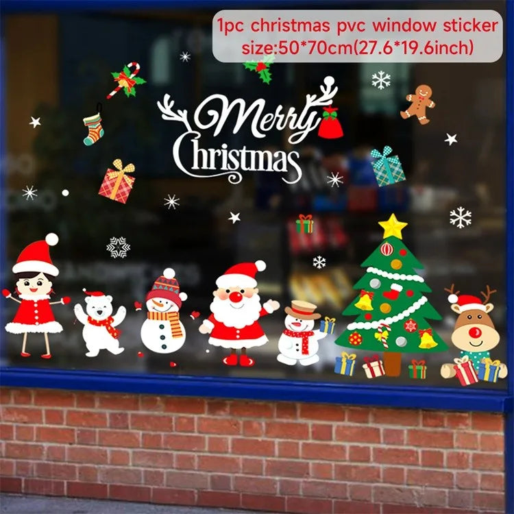 Christmas Window Stickers – Festive Santa, Snowman & Reindeer Designs (Multiple Styles)
