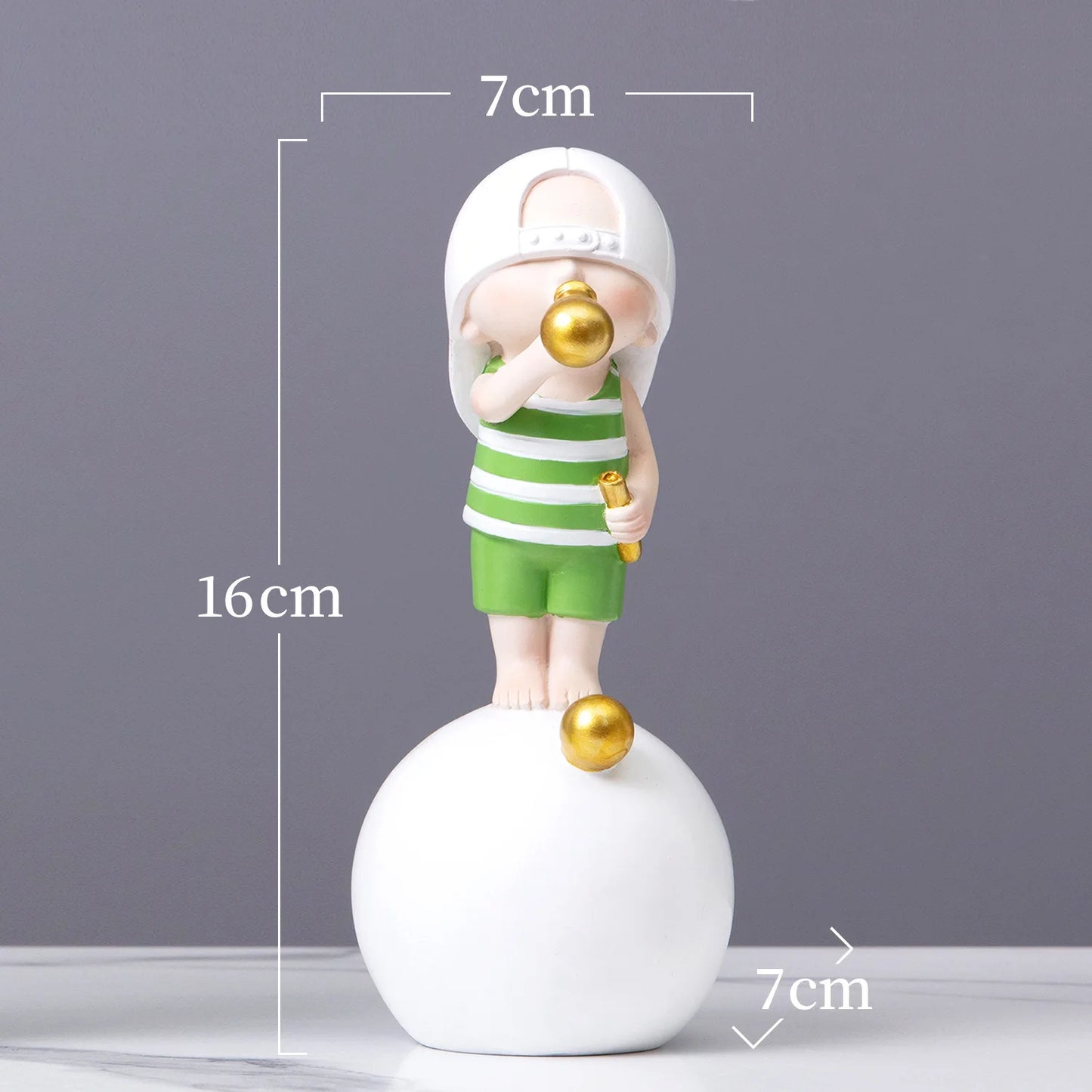 Decorative figure with measurements on a gray background