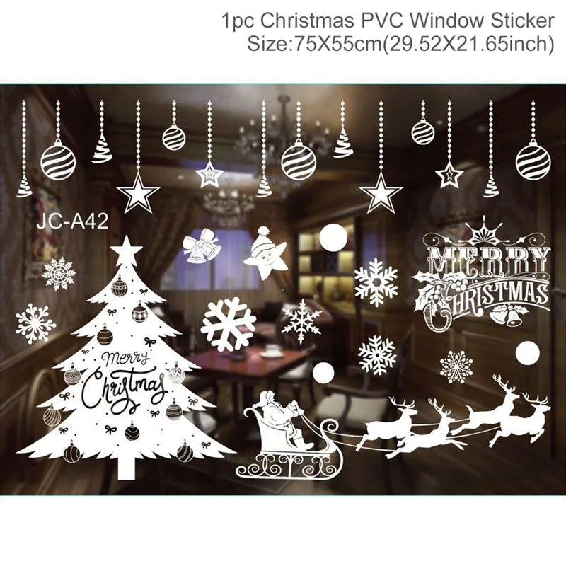 Christmas Window Stickers – Festive Santa, Snowman & Reindeer Designs (Multiple Styles)
