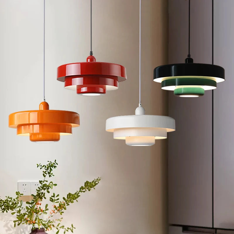 Nordic pendant light in white aluminum with minimalist dome design