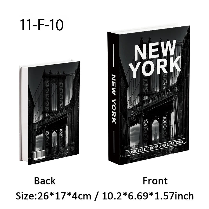 Storage Book with 'New York' and a bridge image on the cover, showing front and back views.