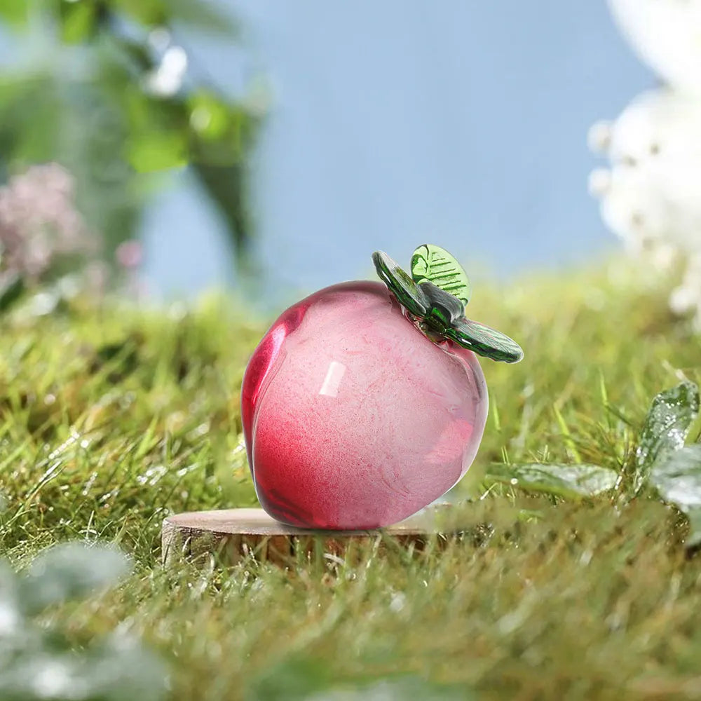 mini crystal glass fruit ornament decorative pomegranate peach and persimmon home decor